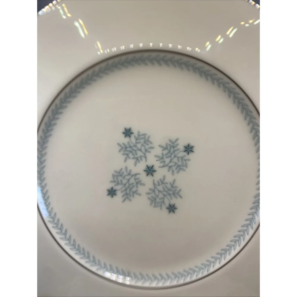 4 Lenox Charmaine MCM Salad/‎ Lunch Plates Stunning Platinum Rim VTG U. S. A.